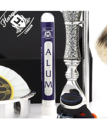 Haryali London 5 Blade Badger Razor Set - Shaving Brush Stand & Alum | Premium International Shipping - Buy Online on GoSupps.com