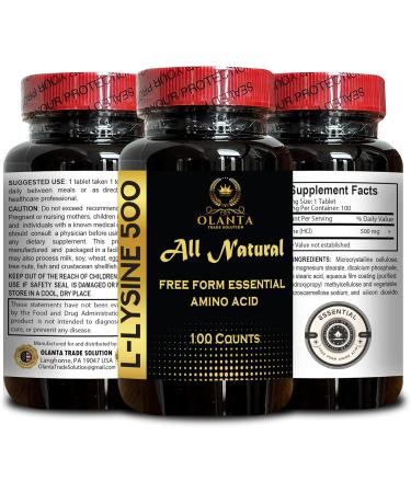 L-LYSINE 500 Amino Acid - Muscle Recovery Non-GMO Promotes Integrity of Skin and Lips Essential Amino Acids Capsules L-Lysine HCL Pills Daily lysine Intake - 1 Bottle 100 Counts - Buy Online on GoSupps.com