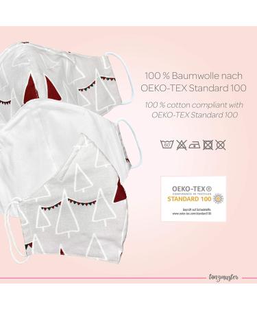 Dance Pattern Washable Masks for Kids & Adults - 100% Cotton 2-Layer Nose Bracket Filter Bag Oeko-Tex Certified - Red & Gray - 1 Pack - Buy Online on GoSupps.com
