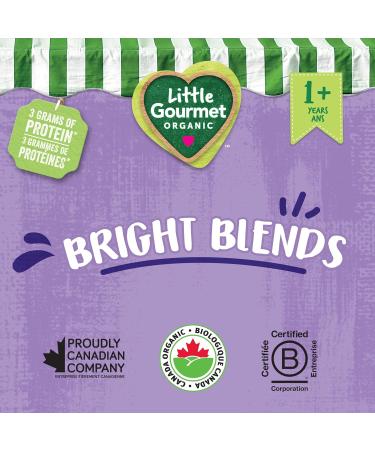 Little Gourmet Organic Bright Blends Baby Food Pouches - Banana Blueberry Strawberry Guava - No Added Sugar or Salt Non GMO No Fillers - (113ml) 12-Pouches Purple Banana Blueberry Strawberry Guava 113ml - 12 Pouches - Buy Online on GoSupps.com
