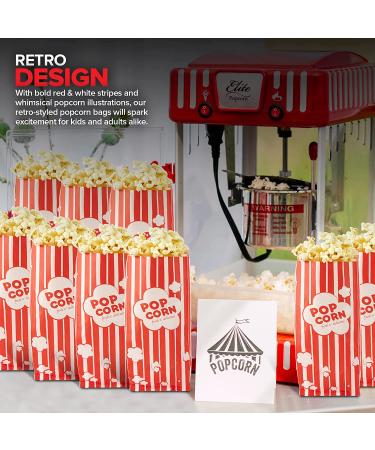 1 oz Disposable Popcorn Bags (100 Pack) - Red & White Striped Carnival Snack Bags - Perfect for Movie Theaters - Stock Your Home Classic - Buy Online on GoSupps.com