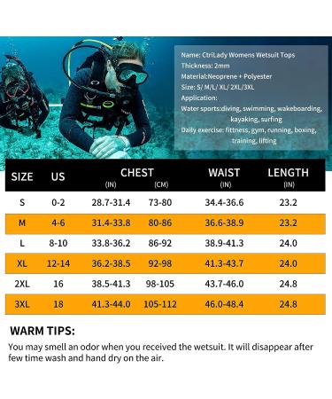 CtriLady Women's 2mm Neoprene Wetsuit Top with Long Sleeves and Zipper Pockets | Black Medium | Ideal for Swimming, Diving, Surfing, and Boating - Buy Online on GoSupps.com