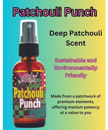 Frankie & Myrrh Patchouli Punch | Intense Freshwater Patchouli Spray for Ultimate Groovyness 2 Fl Oz | Packed with Fun Extras - Buy Online on GoSupps.com