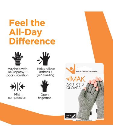 IMAK Compression Arthritis Gloves Medium - Premium Arthritic Joint Relief for Rheumatoid & Osteoarthritis - All-Day Comfort - Ease of Use Commended by The Arthritis Foundation - Grey (1 Pack) - Buy Online on GoSupps.com