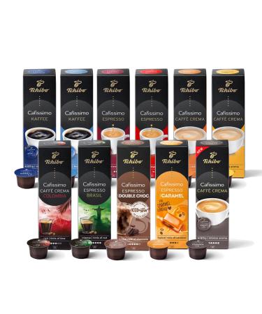 Tchibo Cafissimo Tasting different varieties caff crema espresso and coffee 110 pieces (11x10 coffee capsules) sustainable & fair traded - Buy Online on GoSupps.com