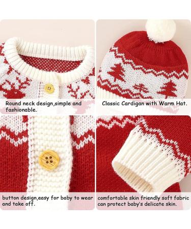 Forthcan Baby Christmas Knitted Sweater Romper Jumpsuit | Newborn Boys Girls Onesies Outfits 3-6 Months | Red-Reindeer - Buy Online on GoSupps.com