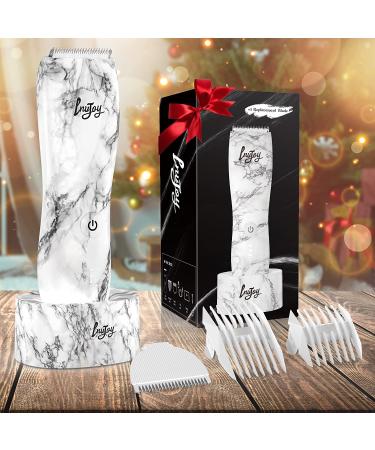 INVJOY Waterproof Body Hair Trimmer for Men - Electric Pubic Hair Shaver & Groomer with Replacement Blade - Marble Pattern White - Buy Online on GoSupps.com
