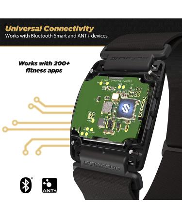 Scosche Rhythm Heart Rate Monitor Armband with Dual Band Radio ANT+ and Bluetooth Smart 2nd Generation Black - Buy Online on GoSupps.com
