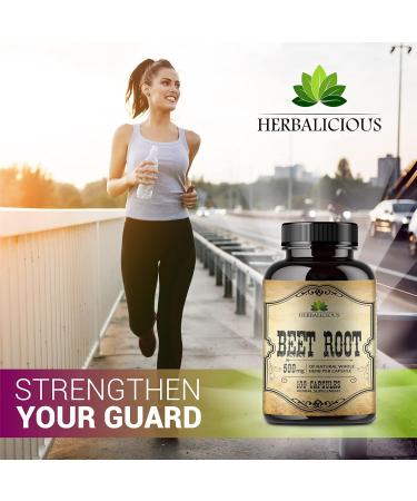 Beet Root Capsules - Natural Nitric Oxide Booster & Herbal Supplement for Athletic Performance - 100 Caps for Enhanced Energy & Liver Support - Buy Online on GoSupps.com