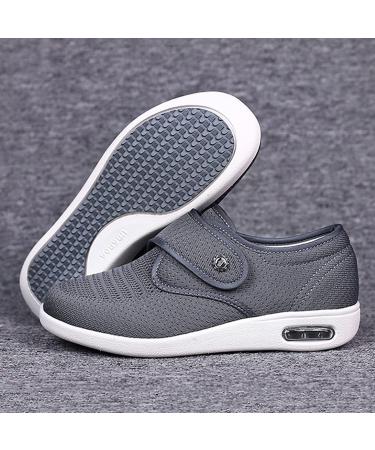 Diabetic Slippers for Women & Men - Wide Width Lightweight Shoes with Adjustable Closure - Grey - Buy Online on GoSupps.com