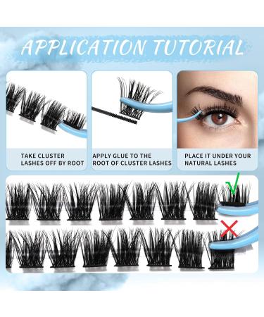 Morning D-Mix Cluster Lashes 84 Pcs | DIY Cluster Eyelash Extensions | Individual Lashes Thin Band & Soft | 8-16mm Length - Buy Online on GoSupps.com