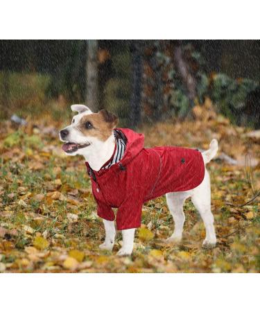 Buy Pethiy Premium Dogs Raincoat - Waterproof Dog Coat with Zipper & Reflective Buttons | Red XXL Rain Jackets for Dogs - Buy Online on GoSupps.com