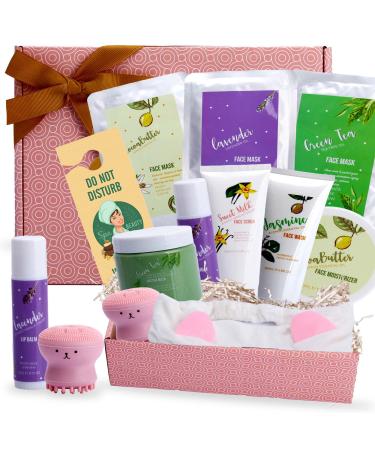 Nurture Me Organics Facial Masks Skin Care Beauty Gift Box. Pampering Home Spa Complete Facial Sheet Mask Care Beauty Box. Unwind and Pamper Yourself or Loved one with this Deluxe Luxurious Gift.