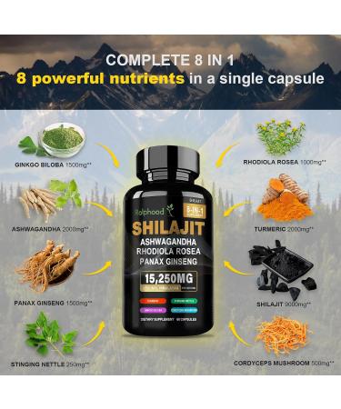 Shilajit for Men/Women - Pure Himalayan Organic,Shilajit Capsules with Ashwagandha,Supplements 60 Capsules Alternative to Resin,Drops & Gummies - Buy Online on GoSupps.com
