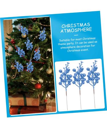 RORPOIR 10pcs Christmas Imitation Berries Christmas Stuffers Artificial Berry Christmas Fake Berry Curly Blue 19X5X5CM - Buy Online on GoSupps.com
