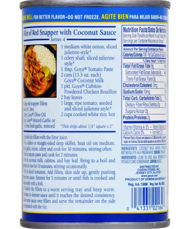 Goya Foods Unsweetened Coconut Milk 13.5oz - Authentic and Versatile Dairy-Free Option - Buy Online on GoSupps.com