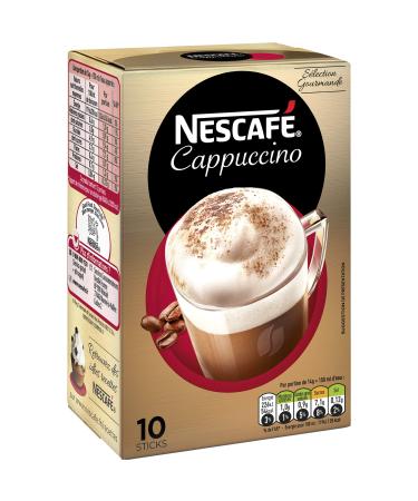 Nescafé Cappuccino, Instant Coffee, Pack of 10 sticks (14g each)