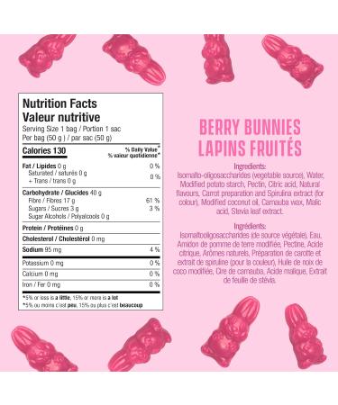 SmartSweets Berry Bunnies gummy Easter candy 50 gram pouches (pack of 14) - Buy Online on GoSupps.com