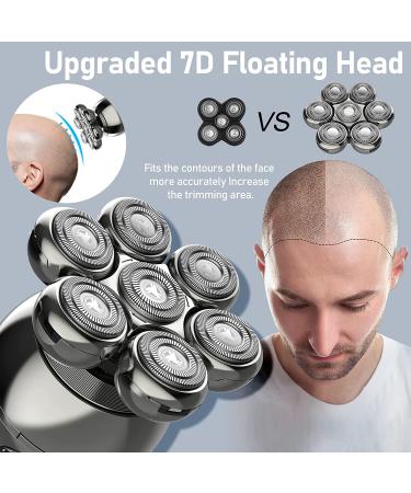 Fxlpower 5 in 1 Bald Head Shaver with Wireless Charging Pad - Waterproof Electric Razor Grooming Kit for Men - Wet and Dry - Gun Color - Buy Online on GoSupps.com