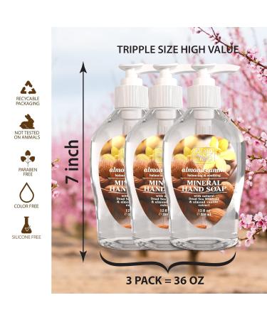 Dead Sea Collection Almond Vanilla Hand Soap - Pack of 3 - 12 Fl. Oz. Each - Gentle Liquid Hand Soap for All Skin Types - Buy Online on GoSupps.com
