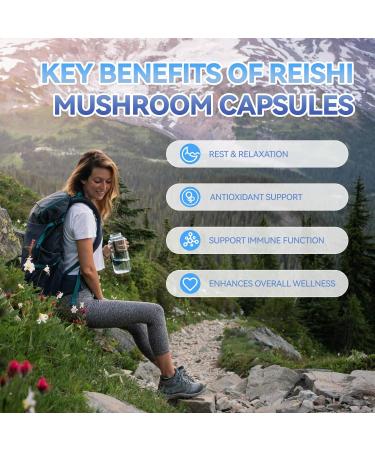 Agumoon 2 Pack Reishi Mushroom Capsules 5000mg Vegan Gluten Free Non-GMO 240 Capsules 4 Month Supply - Buy Online on GoSupps.com