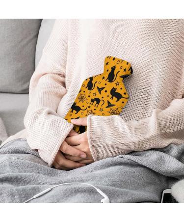 Hot Water Bottle with Lid - Halloween Cats Design for Pain Relief Cramps & Foot Warmer | Rubber Hot Water Bag for Hot and Cold Therapy - Buy Online on GoSupps.com