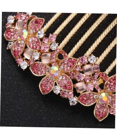 Angoily Womens Barrettes for Hair Wedding Hair Clip Flower Hair Accessories Hair Gems for Women Prom Hair Accessories Women Headpiece Bridal Tiara Pink Hair Piece Diamond Bride - Buy Online on GoSupps.com