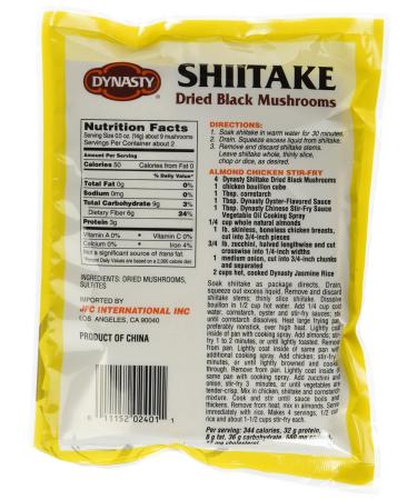 Organic Dynasty Whole Shiitake Mushrooms 1oz (2 Pack) - Premium Quality - Buy Online on GoSupps.com