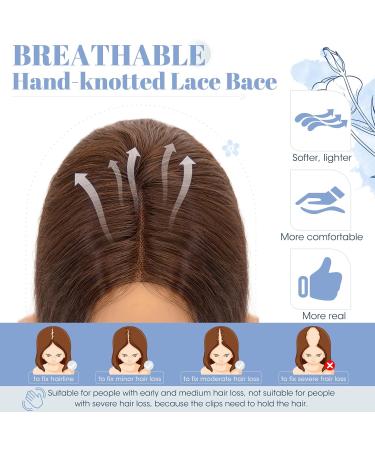 TESS Real Human Hair Pieces for Women Clip in Toupee Extensions Hair Topper Hair Toppers for Thinning Hair Women Real Hair 10 Inch #02 Dark Brown - Buy Online on GoSupps.com
