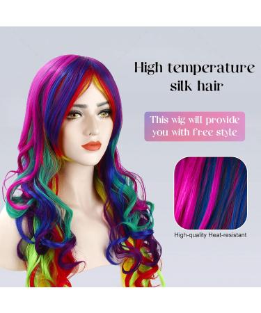 Buy Women's Rainbow Multi-Color Bunt Long Hair Wig | Carnival Halloween Cosplay | My Little Pony Style | Discoball Stil 3 - International Shipping - Buy Online on GoSupps.com