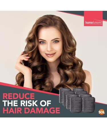 8PK Black Hair Rollers for Hair Volume | Self Holding Large Hair Rollers | Black Velcro Rollers for Hair | Hair Roller for Long Hair & Short Hair | Large Velcro Hairdressing Curler | Salon Hair Curler - Buy Online on GoSupps.com