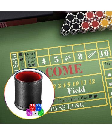 6-Piece PU Leather Dice Cup Set with Quiet Shaker and 30 Dices - Black - Buy Online on GoSupps.com
