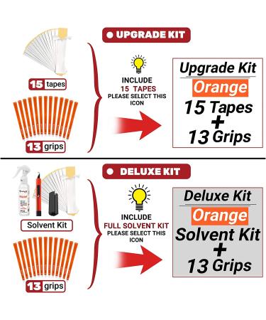 SAPLIZE CC02 Rubber Golf Grips Upgrade/Deluxe Kit - 6 Colors Available - Anti-Slip Orange Grips - Standard/Midsize - 13 Grips with Tape - Buy Online on GoSupps.com
