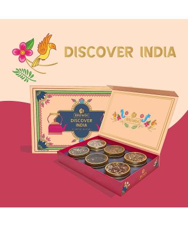 BREWIX Discover India Assorted Chai Tea Gift Set | 6 Flavors | Loose Tea Sampler | Makes 90+ Cups - Buy Online on GoSupps.com