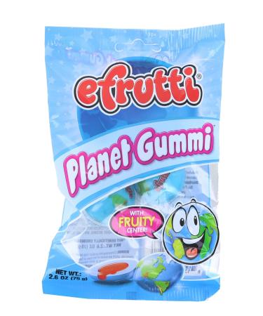 Efrutti Planet Gummi - Gummy Candy - 2.6 OZ - 1 PK Fruity Flavor Individually Wrapped 2.6 Ounce (Pack of 1)