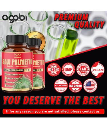 2 Packs 60 Counts 4 Months - Saw Palmetto Capsules 5300 mg - 11in1 with Ashwagandha, Turmeric, Tribulus, Maca, Green Tea, Holy Basil & More - Extract for Prostate, Skin & Immune Support - Buy Online on GoSupps.com
