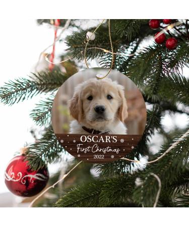 Personalized Dog's First Christmas Photo Ornament | Custom Pet Memorial Gift 2022 - Buy Online on GoSupps.com