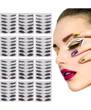 Eyeshadow Stencil Eye Makeup Applicator Stickers - Eyeliner Tool Eyeliner Stickers Eyeshadow Guide Tool Paper Eyeliner Stencils Stickers for Eyes 12pcs - Buy Online on GoSupps.com