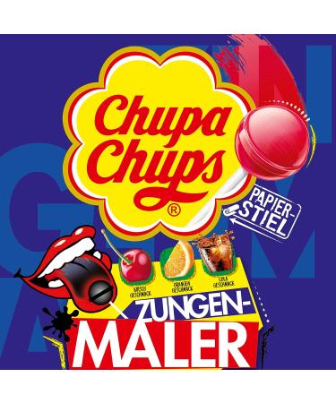 Chupa Chups Tongue Painter Lollipops - Box of 100 (Cola Cherry Orange) | Fun Color-Changing Treats for All Ages - Buy Online on GoSupps.com