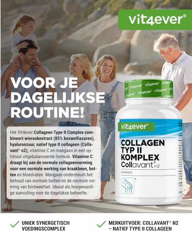 VitamineVersand 24 Collagen type II complex with Collavant n2 native collagen frankincense extract hyaluronic acid vitamin C manganese for bones cartilage and joints - Buy Online on GoSupps.com
