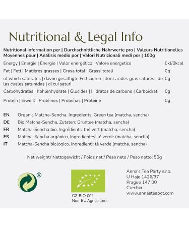 Anna's Teapot Matcha-Sencha - Organic Japanese Green Tea - 20 Individually Wrapped Pyramid Teabags - Buy Online on GoSupps.com