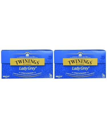 Buy Twinings Lady Gray Tea 50g - Premium Chinese Tea with Citrus & Bergamot | 2 Pack (50g x2) - 25 Tea Bags - Buy Online on GoSupps.com