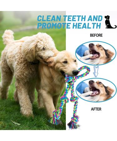Aitmexcn Dog Toy Rope for Large Dogs | Extra Large Dental Chew Toys | 5 Knots Cotton Toy for Aggressive Chewers | XXL Dog Toys for Healthy Teeth - Buy Online on GoSupps.com