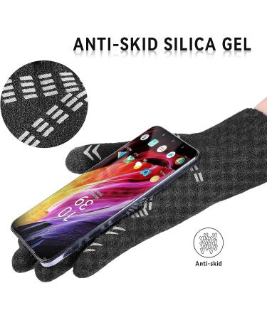 Cierto Winter Gloves - Unisex Cold Weather Stretchy Knit Thermal Touch Screen Gloves | Windproof Smart Phone Touchscreen Warm Gloves for Driving Running Cycling Hiking - Black - Buy Online on GoSupps.com
