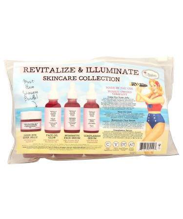 Revitalize & Illuminate Skincare Collection by the Balm for Women - Eye Super Jelly Face Oil Glow & Serums | 4 Pc Set - Buy Online on GoSupps.com