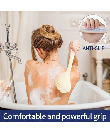 KUMBAZZ Long Handle Back Brush for Shower - Mold Resistant Bath Back Scrubber - Wet/Dry Brushing - Men & Women - Green - Buy Online on GoSupps.com