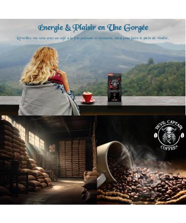 DEVIL CAPTAIN COFFEE | Coffee beans | Strong & Intense coffee | Notes of cocoa and dried fruits | Slow and artisanal roasting | Low acidity (2X500G) bitter cocoa & dried fruits 500 g (Pack of 2) - Buy Online on GoSupps.com