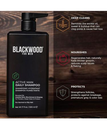 Blackwood For Men Pure Moisture Body Wash (17 oz) Active Man Daily Shampoo (17 oz) and X-Punge Foaming Face Wash (4.55 oz) Bundle for Men - Buy Online on GoSupps.com