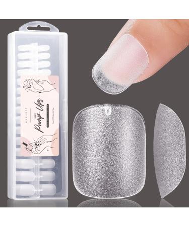Makartt Squoval Nail Tips Extra Short 360 PCS Pre-buffed Soft Gel Nail Tips Full Cover Square 15 Sizes Pre-shaped Fake Nails False Nail Clear Press On Nails Soak Off Gelly Tips Nail Extension Supplies