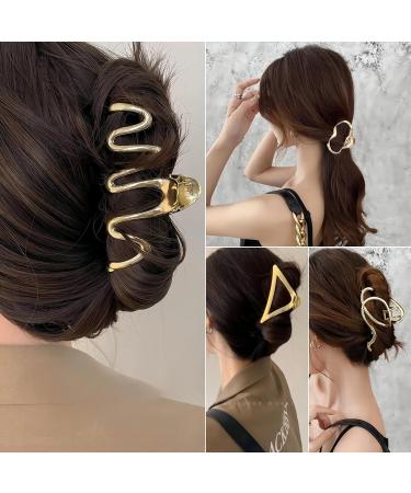 Large Gold Hair Clips for Women & Girls | Metal Hair Accessories (4 Pieces) - Perfect for Thick Hair - Buy Online on GoSupps.com